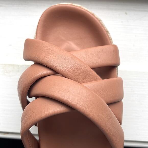 Vince Camuto Beige Chevelle Jute Wrapped Arch Support Leather Platform Sandals - Picture 4 of 8